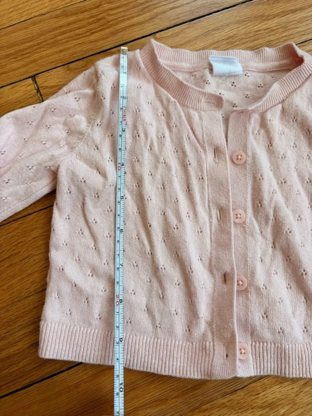 GAP Baby Pink Eyelet Knit Cardigan Size 2